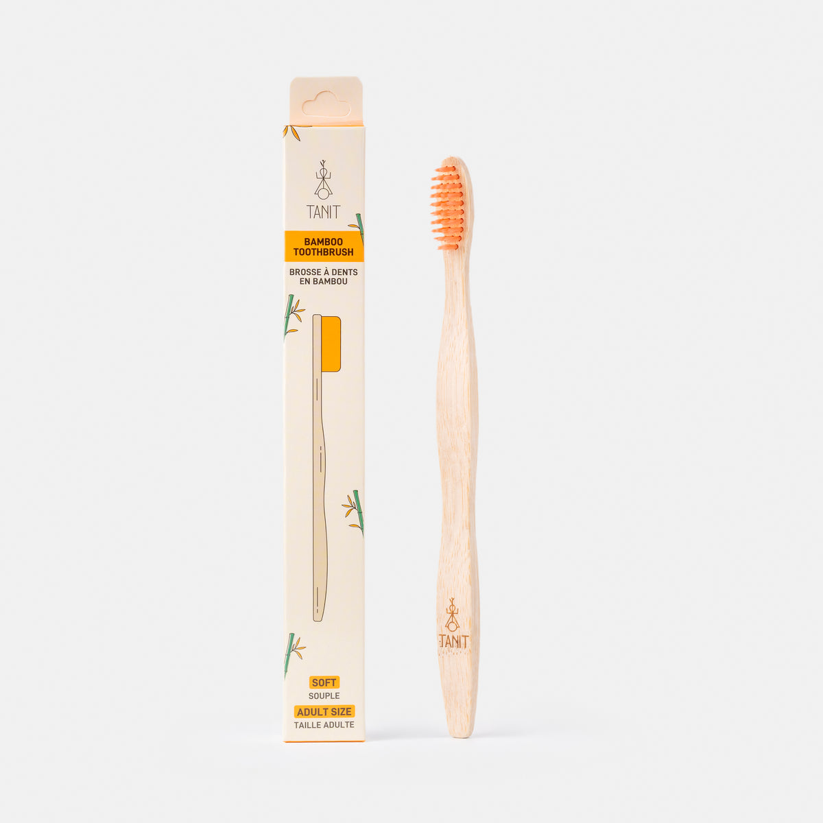 Caisse de 12 brosses à dents adultes souples en bambou 4 couleurs