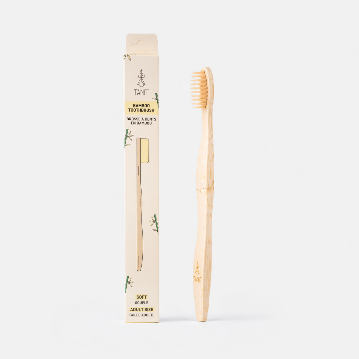 Caisse de 12 brosses à dents adultes souples en bambou 4 couleurs