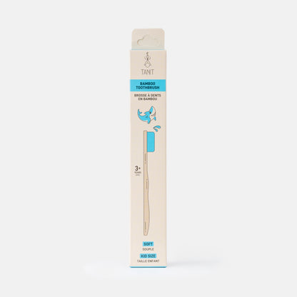 Caisse de 12 brosses à dents enfants souples en bambou requin bleu