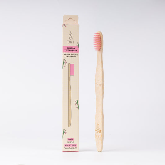 Caisse de 12 brosses à dents enfants souples en bambou elephant rose