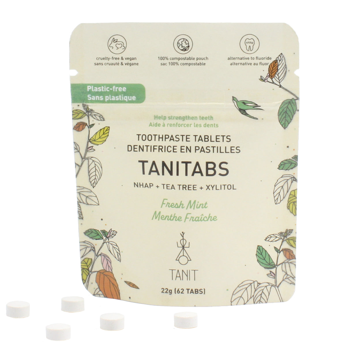 Tanitabs Eco-Refill Packs – Small (62 tabs) Compostable Pouch