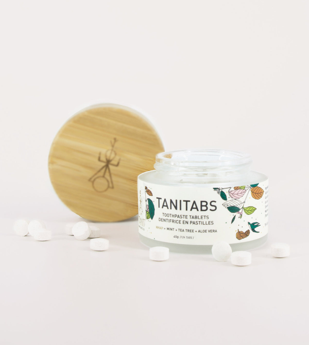 Tanitabs Toothpaste & Mouthwash Tablets – Reusable Glass Jar (124 tabs)